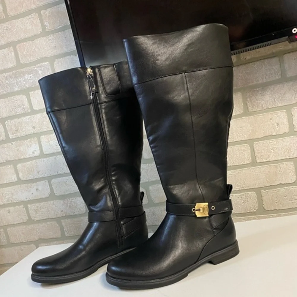 Dr. School black Knee-High Boots Wide Calf